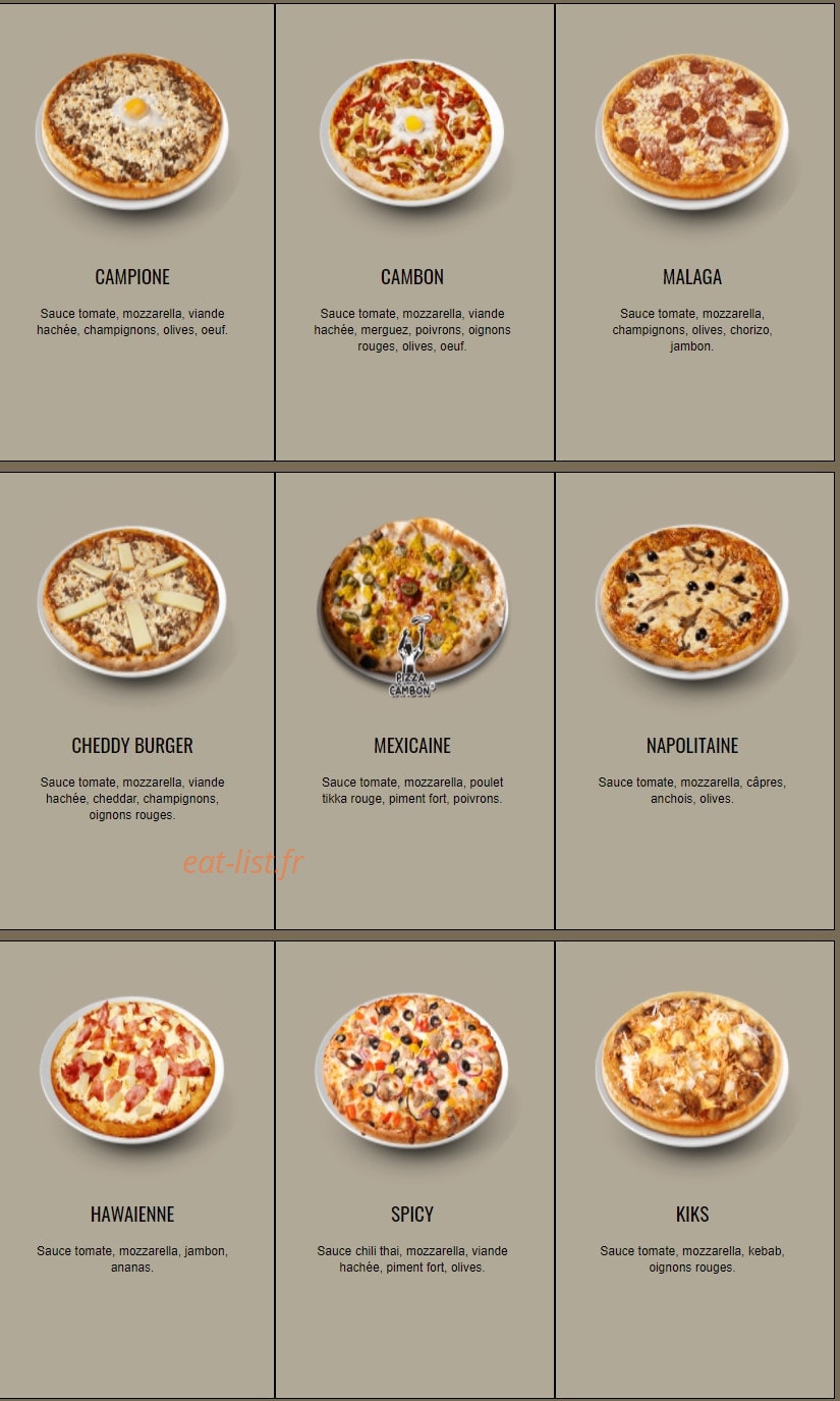 Pizza Cambon — carte page 4