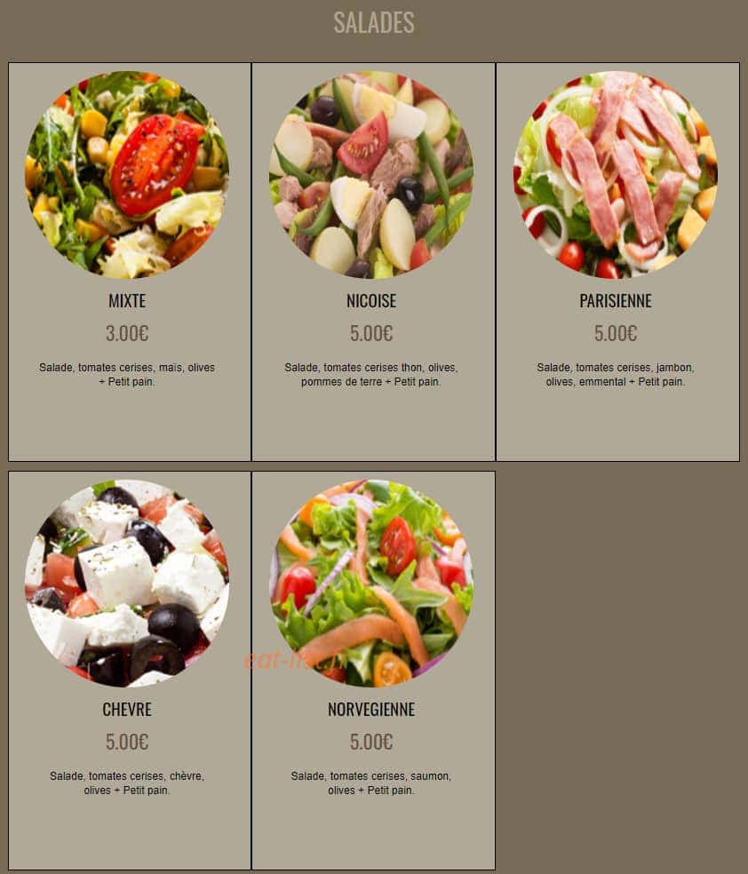 Pizza Cambon — carte page 11