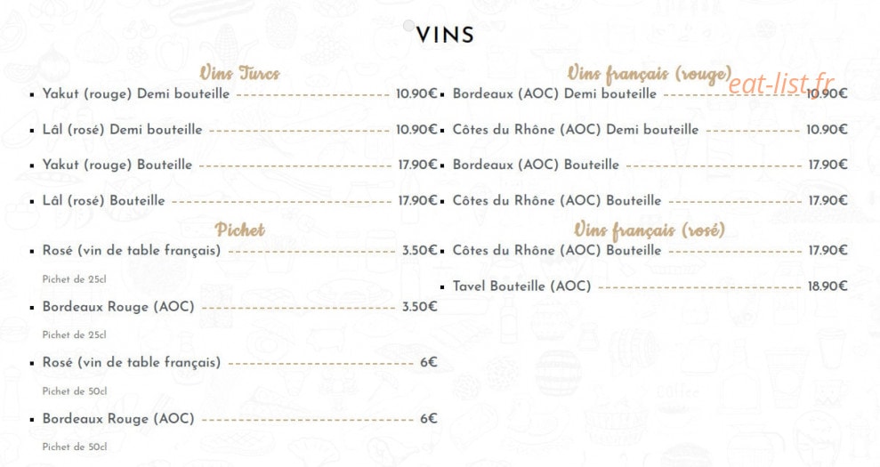 Restaurant Istanbul — carte page 5