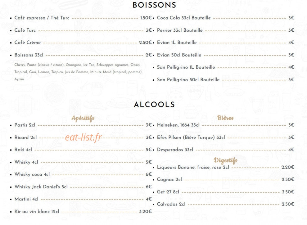 Restaurant Istanbul — carte page 4