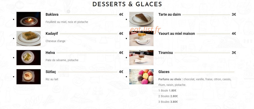 Restaurant Istanbul — carte page 3