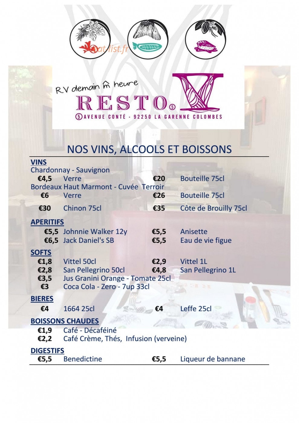 Resto 5 — carte page 3