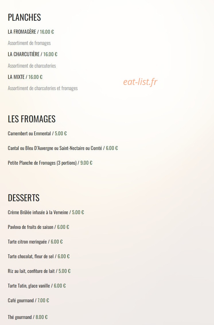 Café de la Gare — carte page 4