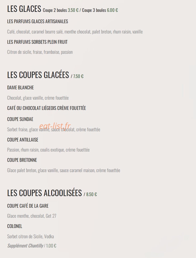 Café de la Gare — carte page 5
