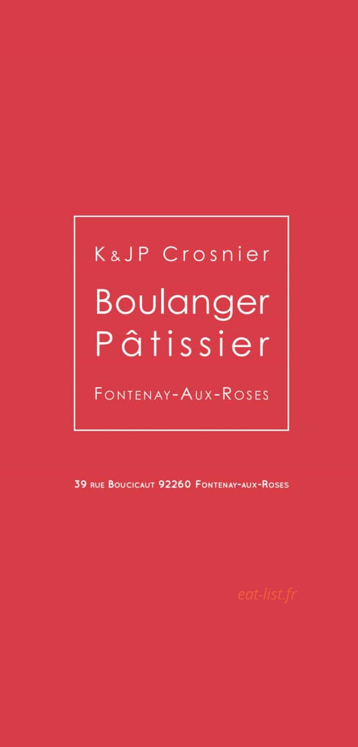 Carte et menu Crosnier Fontenay Aux Roses