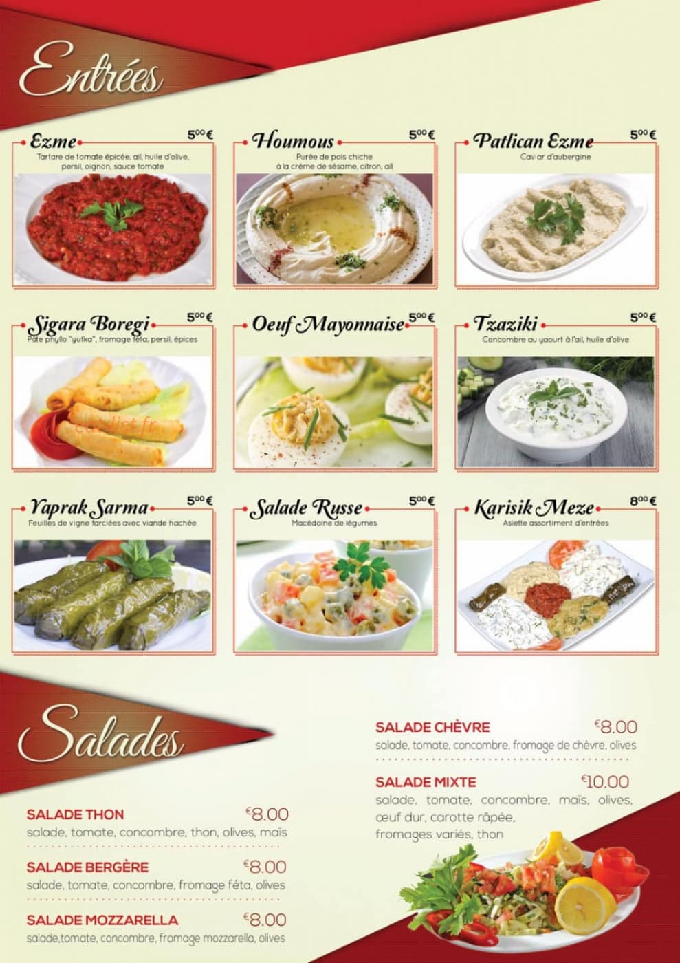 Istanbul Grill — carte page 1