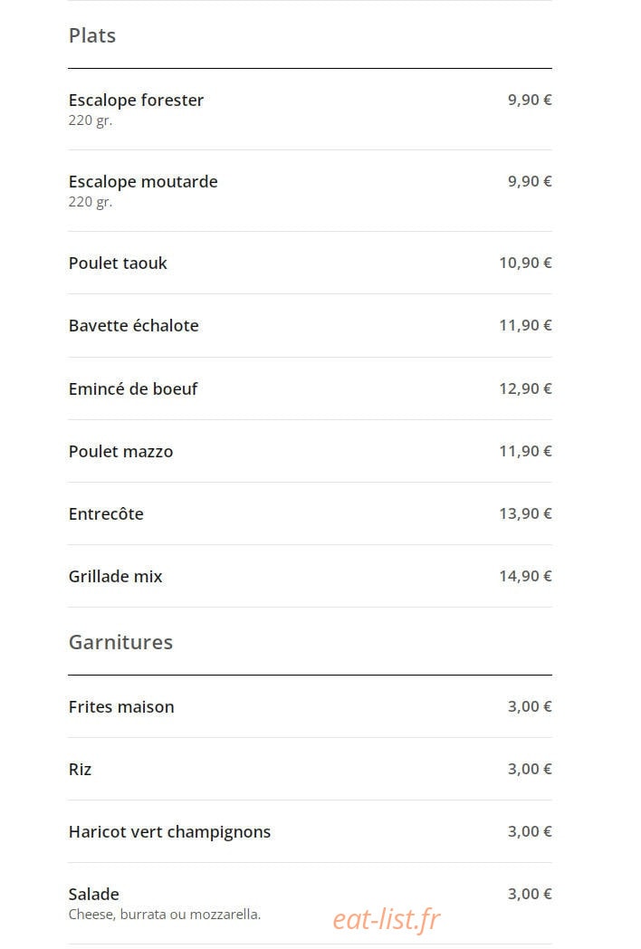 Le Steak House — carte page 4