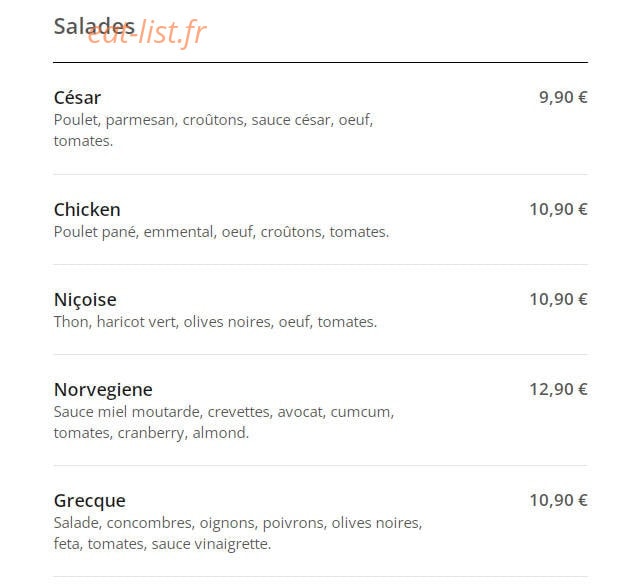 Le Steak House — carte page 2