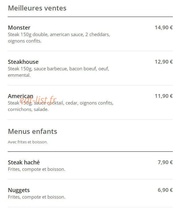 Le Steak House — carte page 5