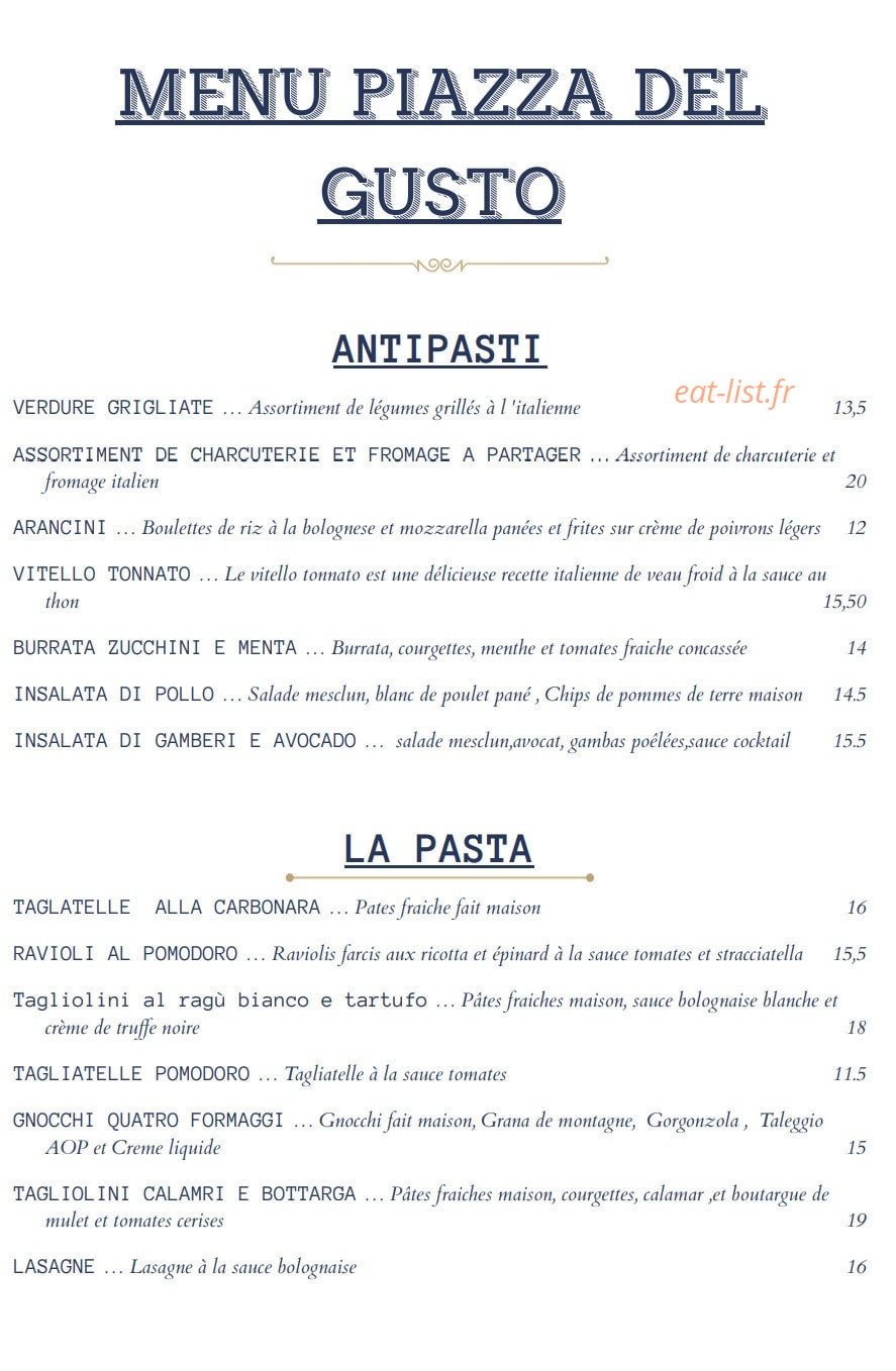 Piazza del Gusto — carte page 1