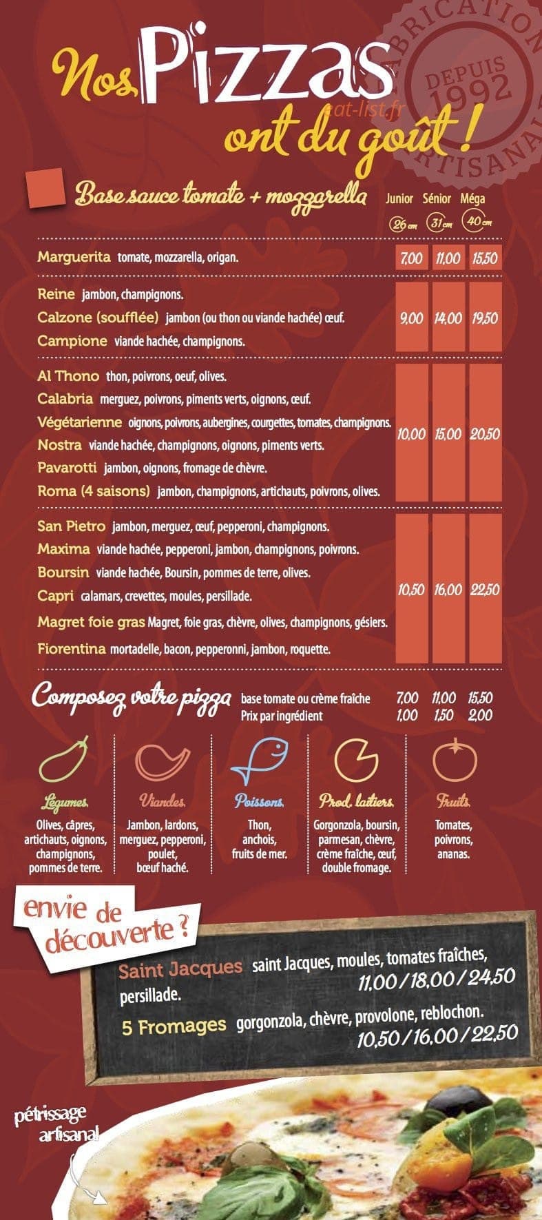 Pizza Service — carte page 3
