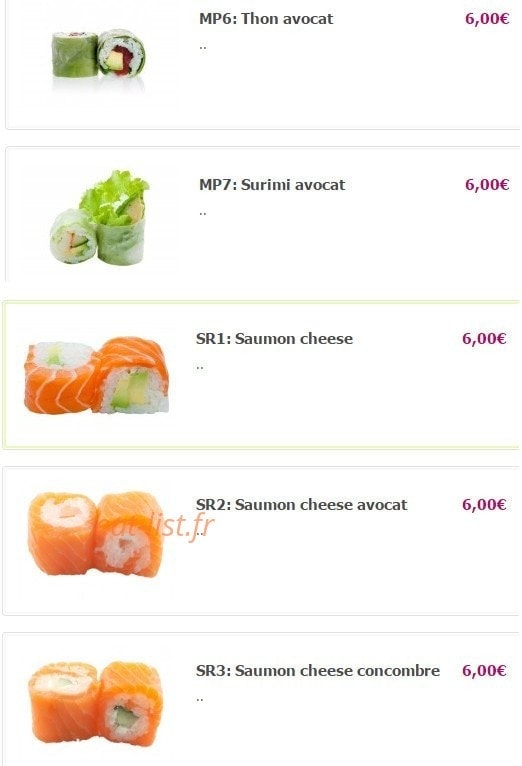Carte et menu de Yamato à Fontenay Aux Roses — Les makis printemps et makis saumon rolls