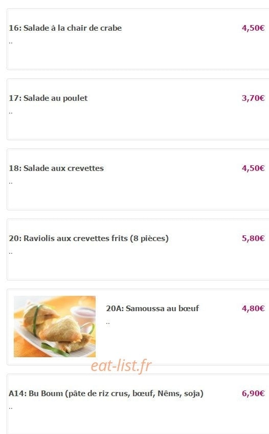 Carte et menu de Yamato à Fontenay Aux Roses — Les hors d'oeuvres suite