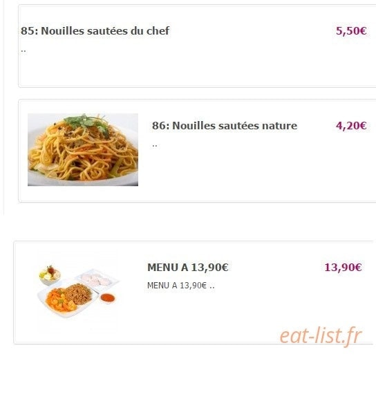 Carte et menu de Yamato à Fontenay Aux Roses — Les légumes, nouilles et riz, menu à 13.9€