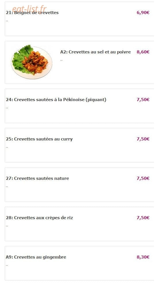 Carte et menu de Yamato à Fontenay Aux Roses — Les fruits de mer