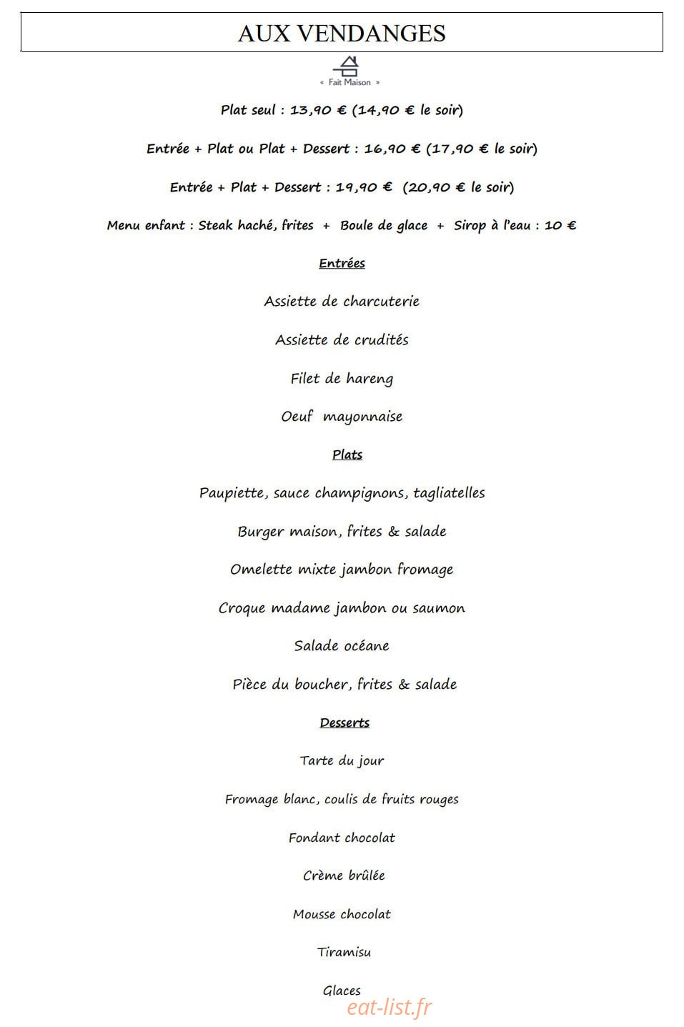 Aux Vendanges — carte page 1