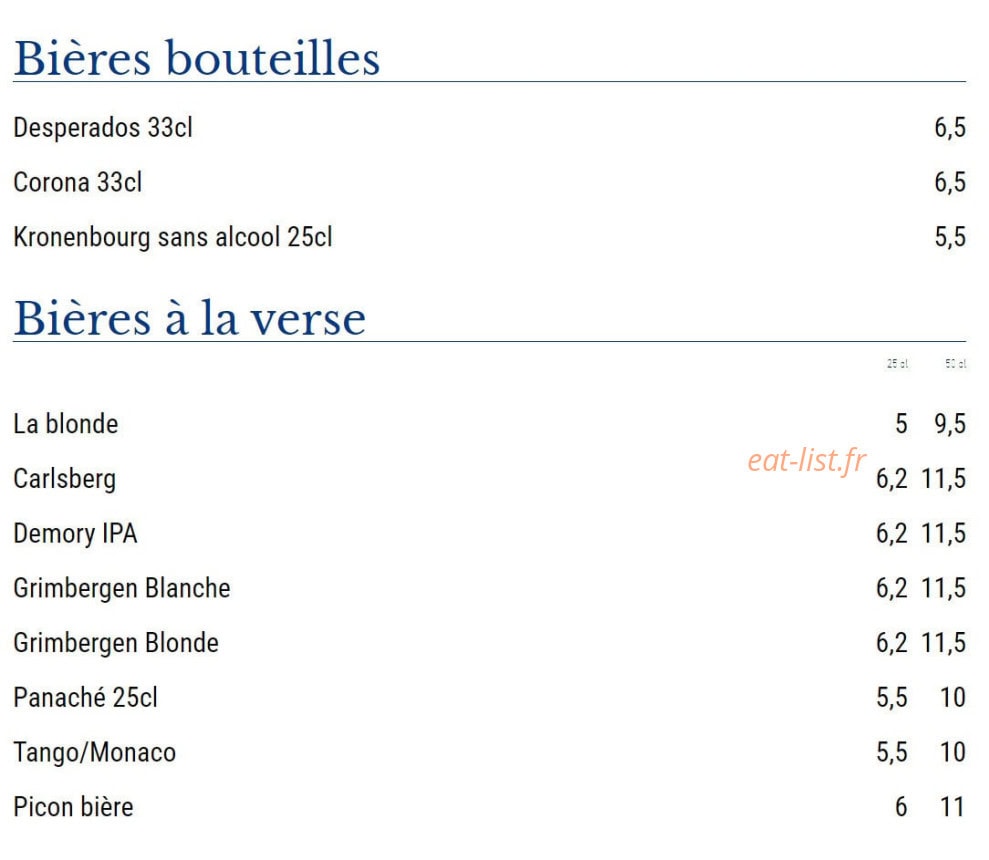 Café Benjamin — carte page 8