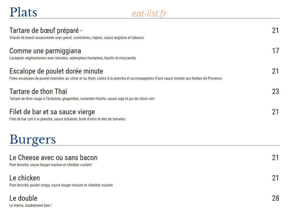 Café Benjamin — carte page 3