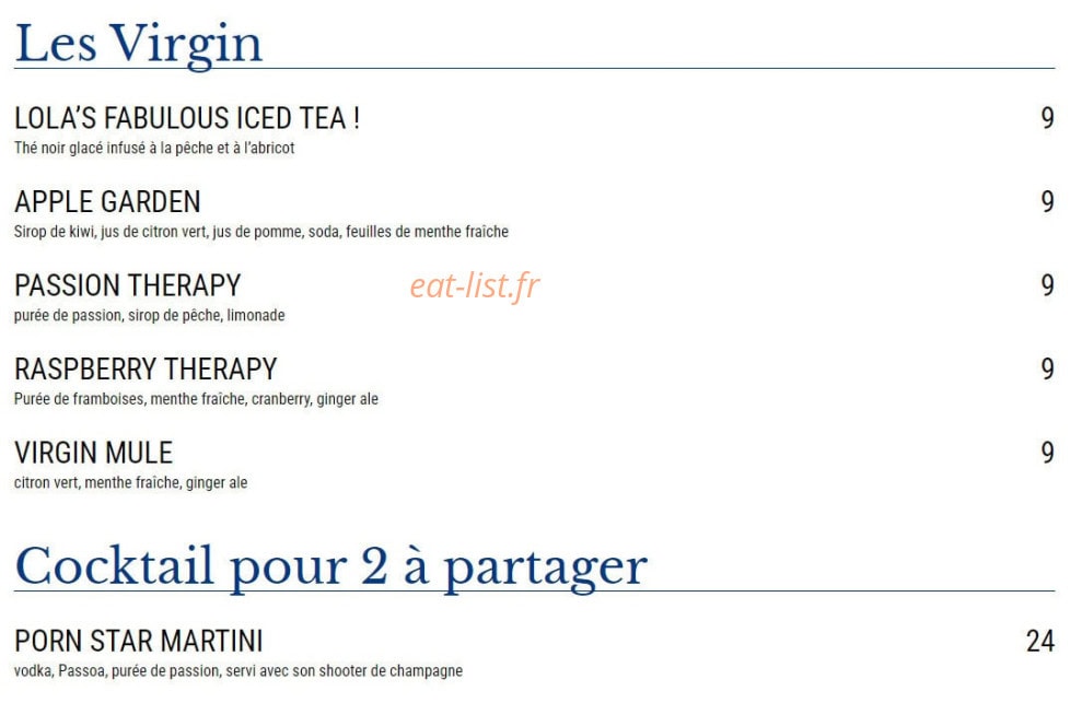 Café Benjamin — carte page 14