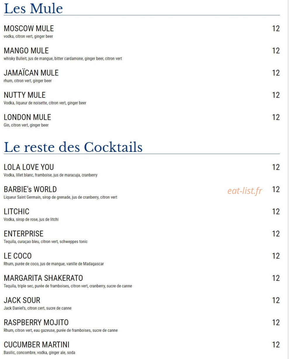 Café Benjamin — carte page 13