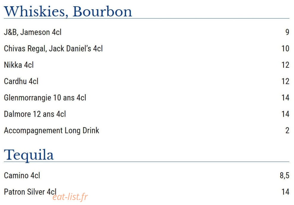 Café Benjamin — carte page 9