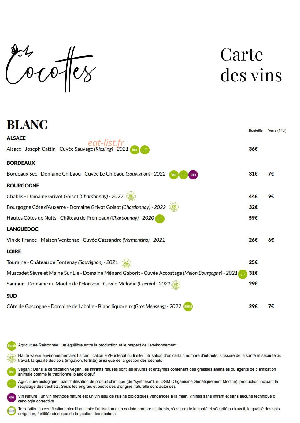 Cocottes — carte page 4