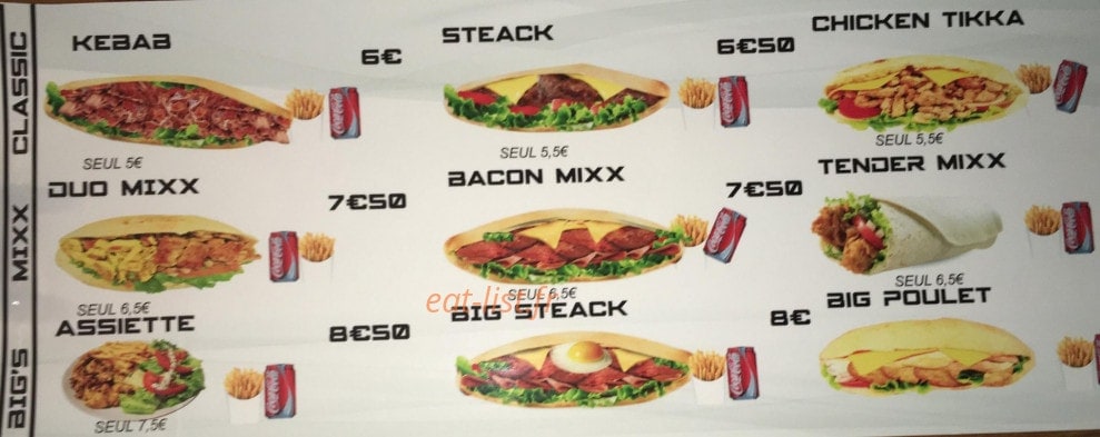 Doner King — carte page 1