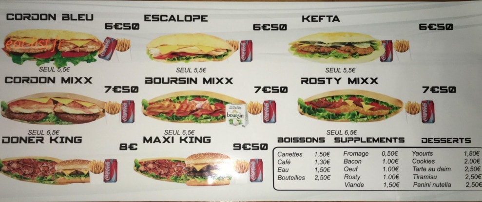 Doner King — carte page 2