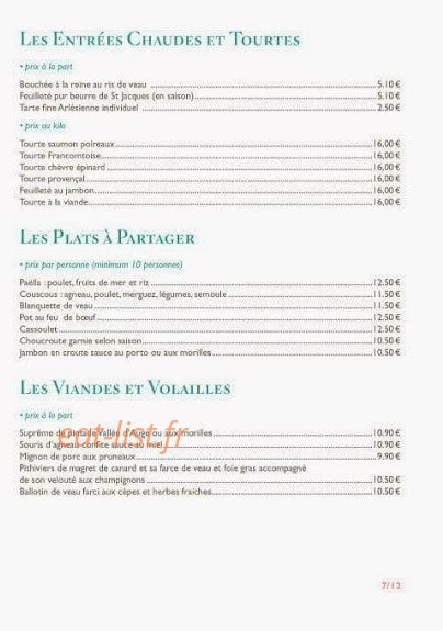 Fairrier Traiteur — carte page 8