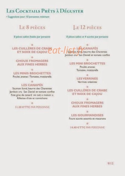 Fairrier Traiteur — carte page 10