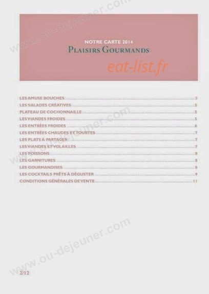 Fairrier Traiteur — carte page 3