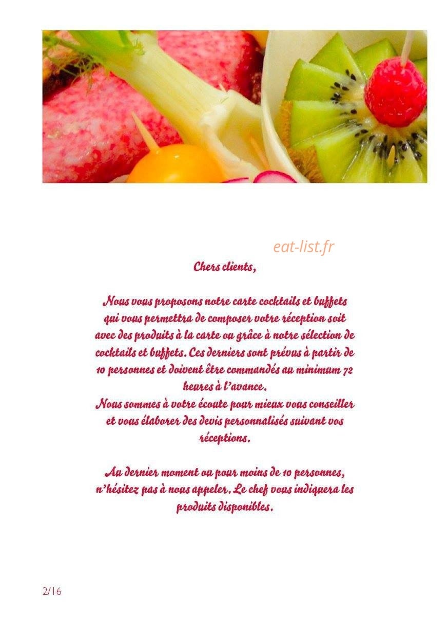 Fairrier Traiteur — carte page 14
