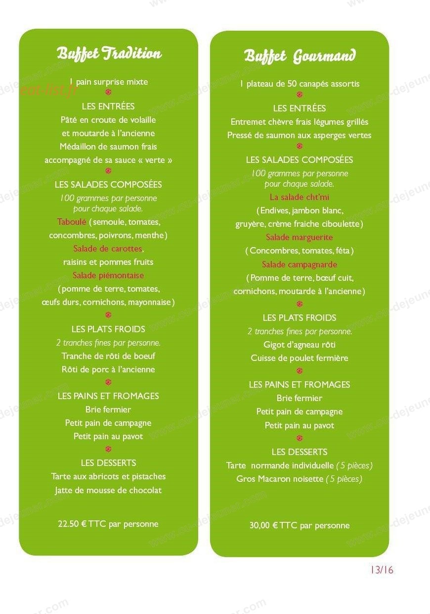Fairrier Traiteur — carte page 23