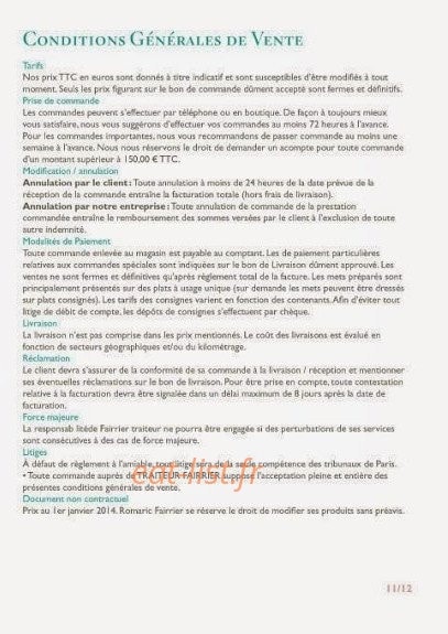 Fairrier Traiteur — carte page 12