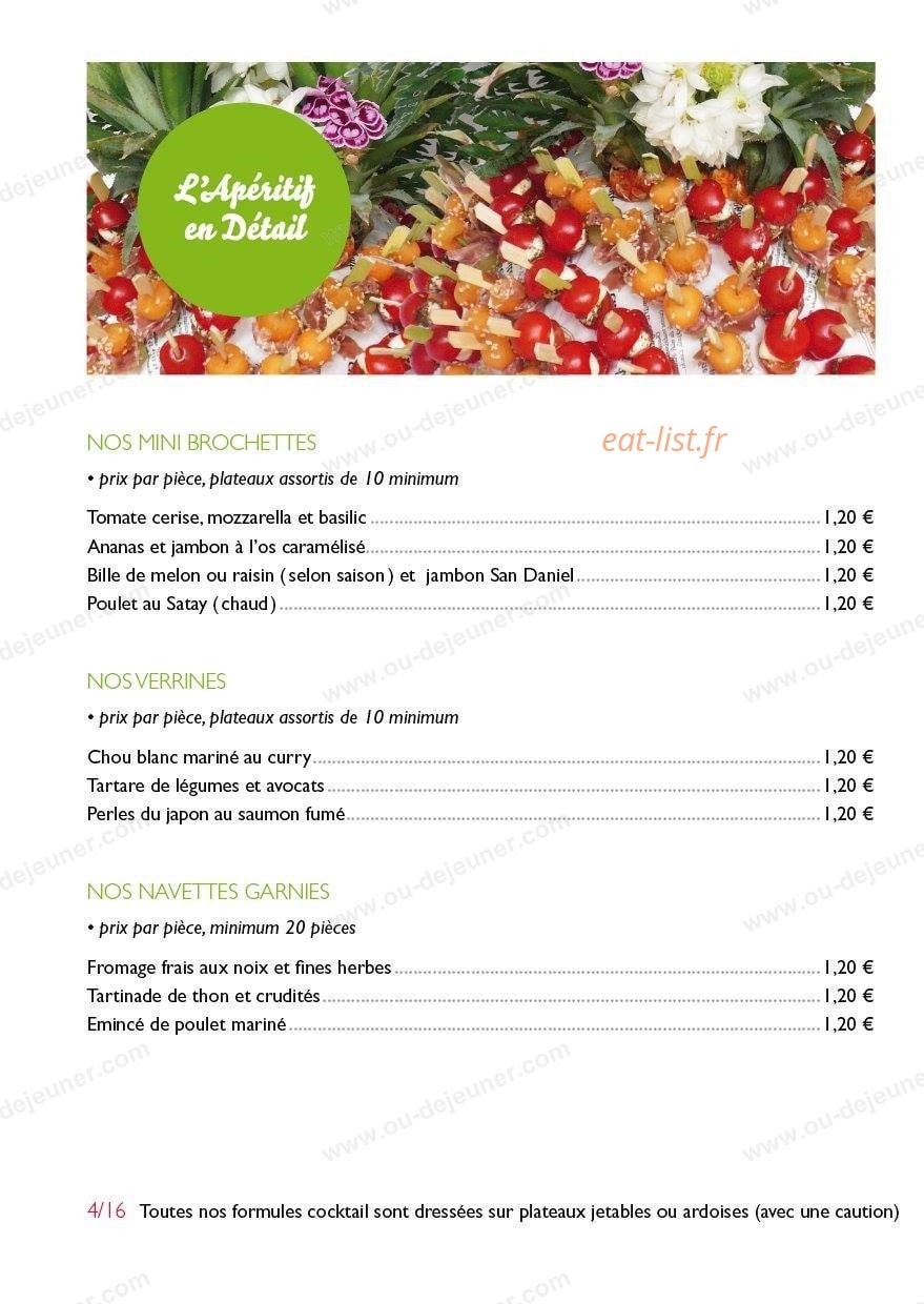 Fairrier Traiteur — carte page 16