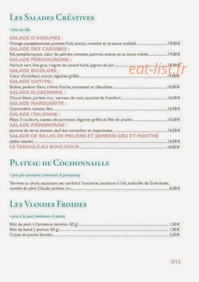 Fairrier Traiteur — carte page 6