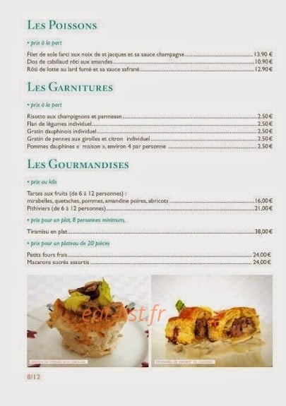 Fairrier Traiteur — carte page 9