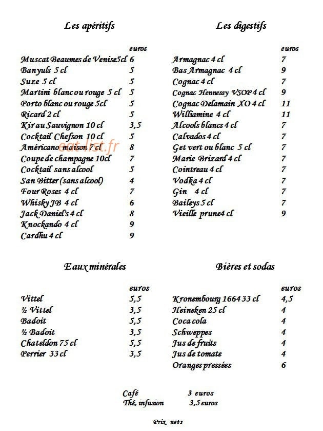Le Chefson — carte page 4