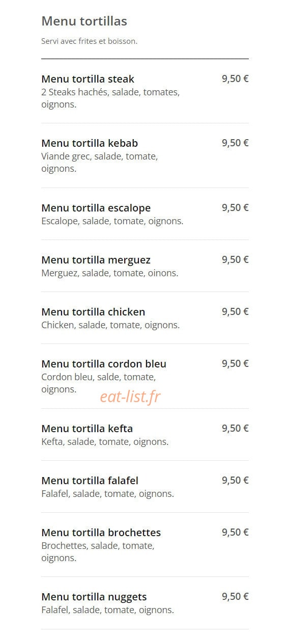 Mi tacos — carte page 2