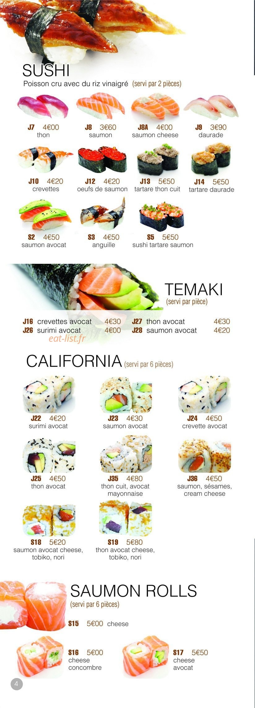 Msushi — carte page 4