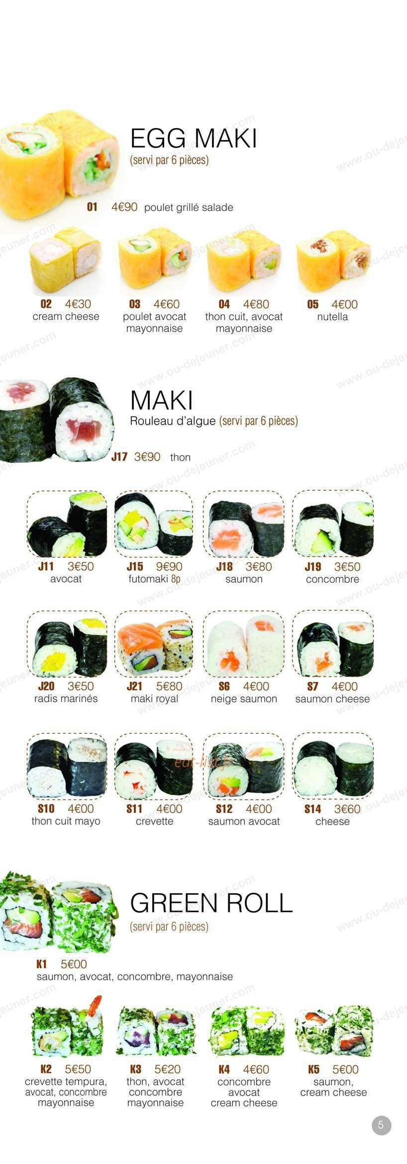 Msushi — carte page 6