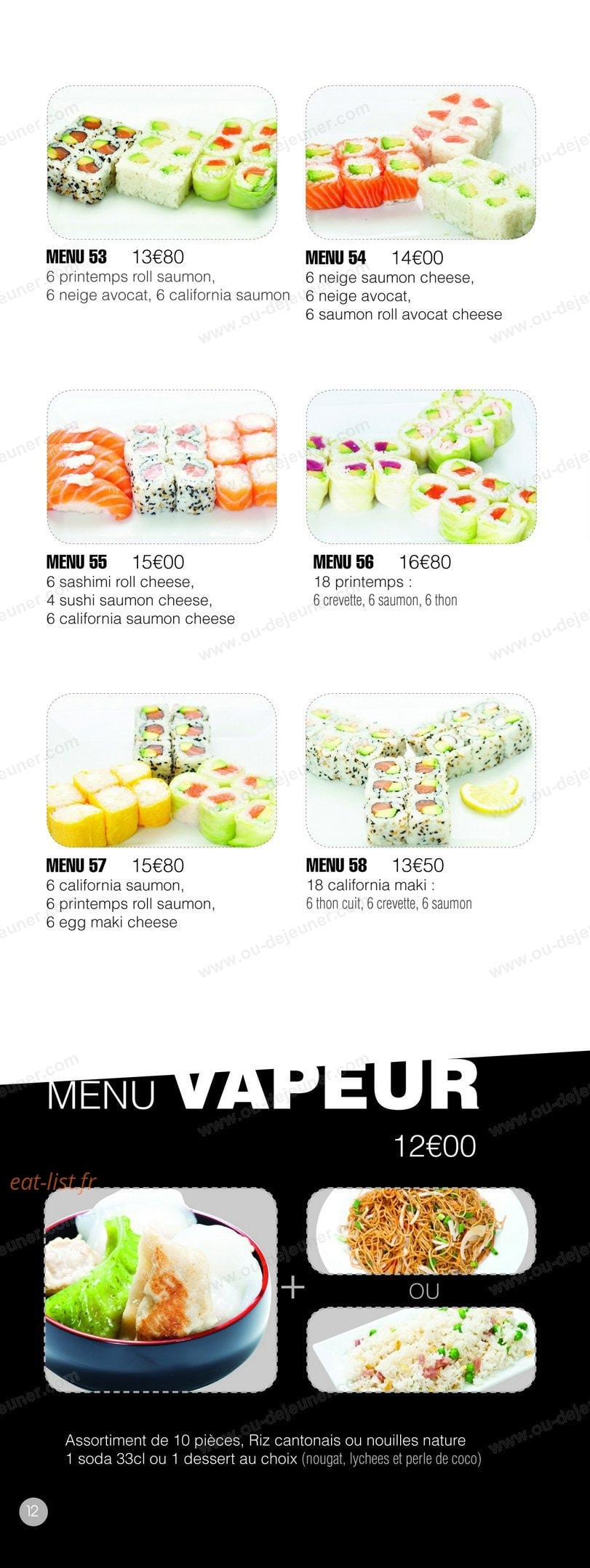 Msushi — carte page 12