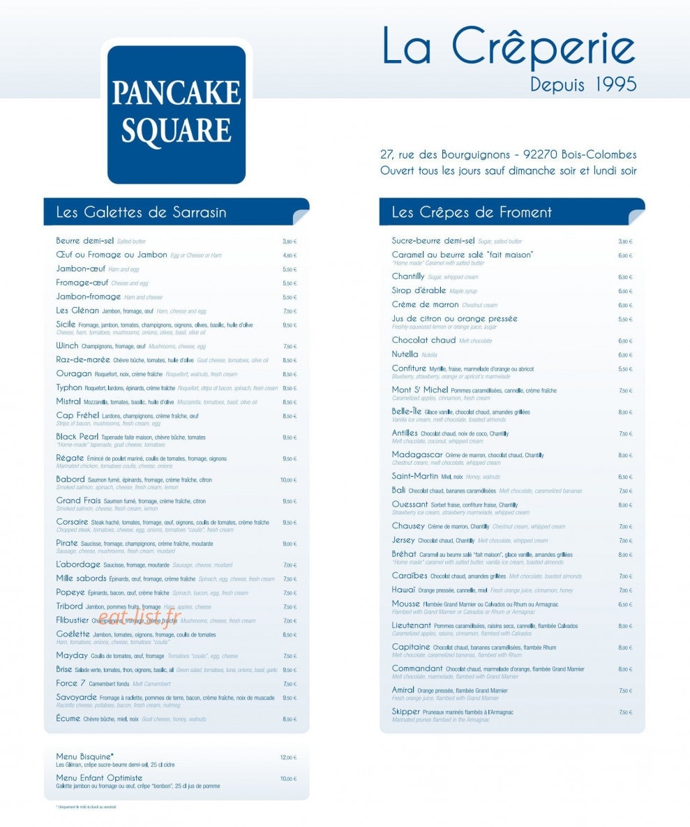Pancake Square — carte page 1