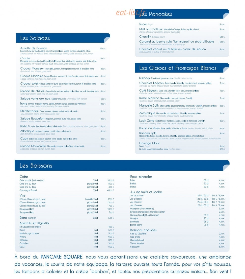 Pancake Square — carte page 2