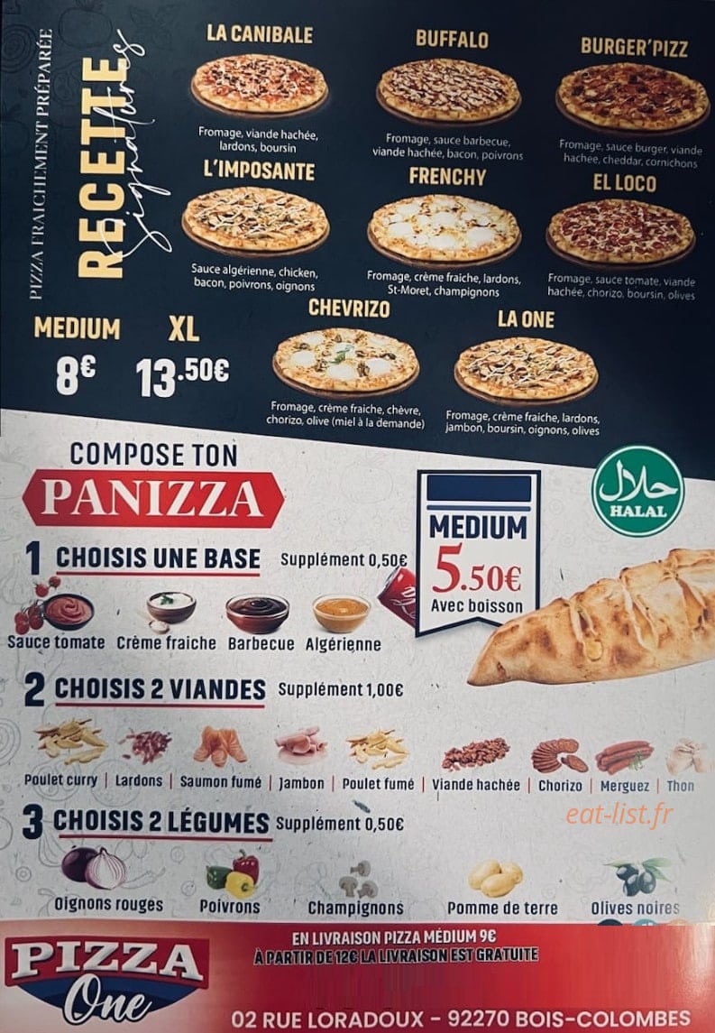 PizzaOne — carte page 2