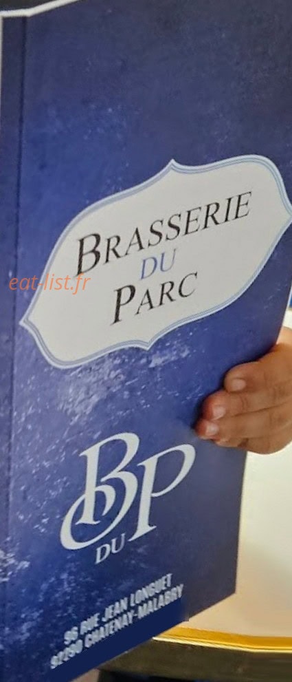 Brasserie du Parc — carte page 1