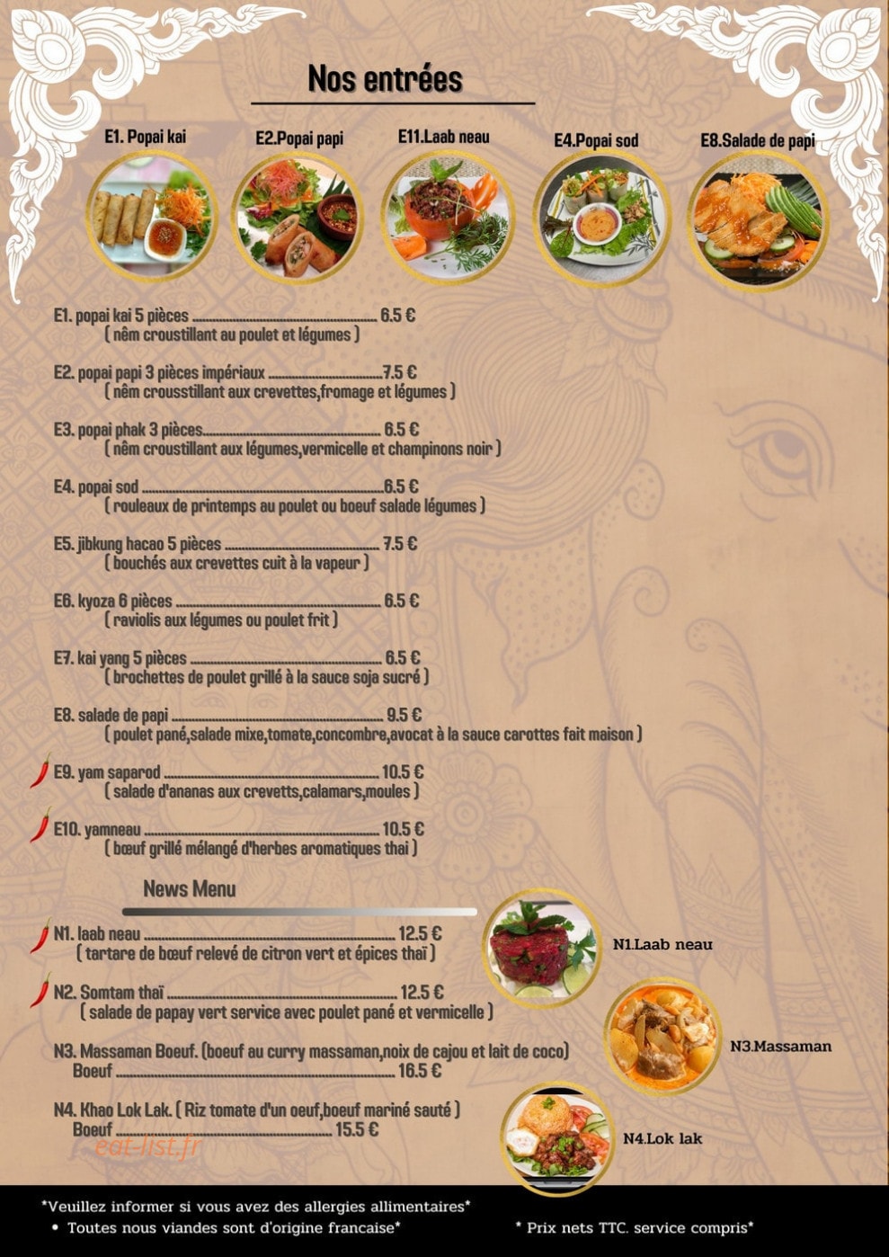 Papi thai — carte page 2