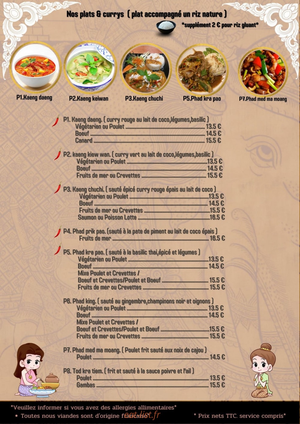 Papi thai — carte page 4