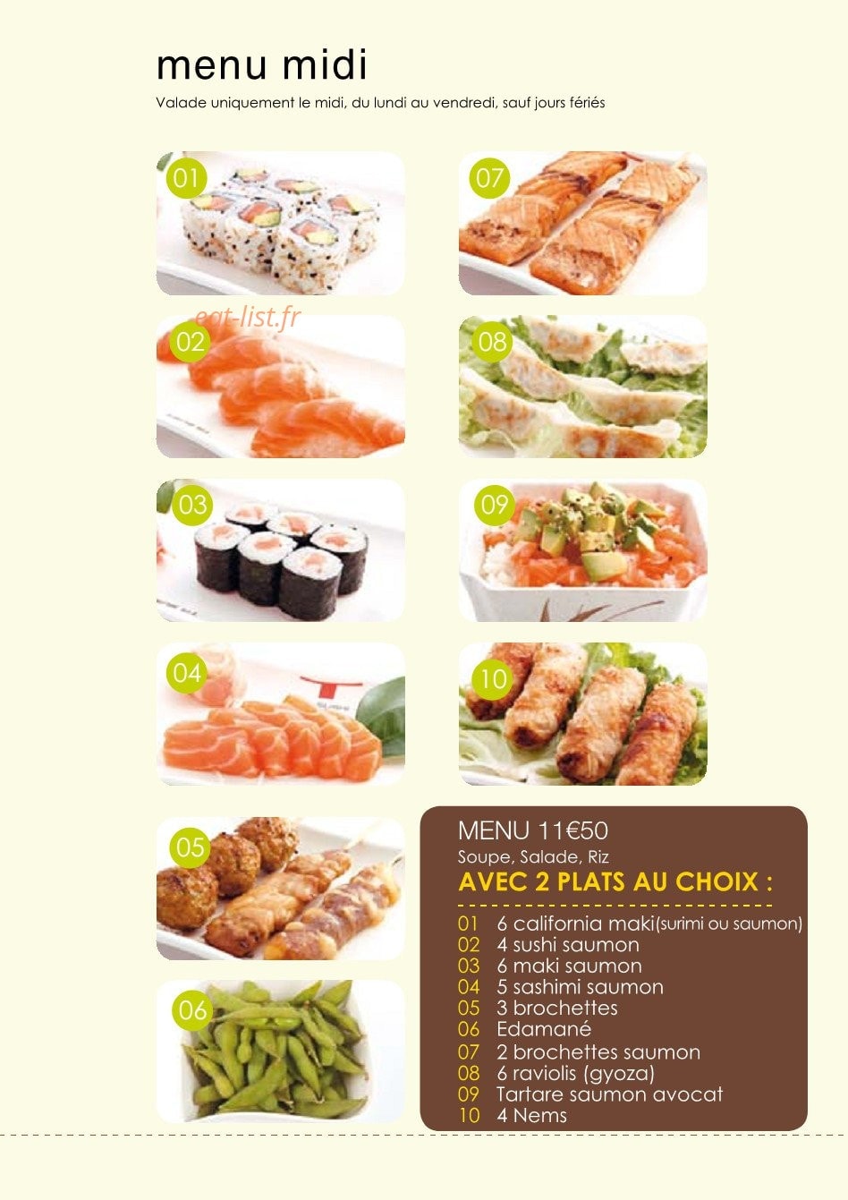 Ta Sushi — carte page 2