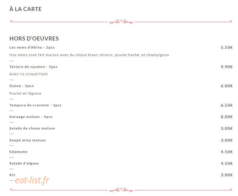 Akina — carte page 6